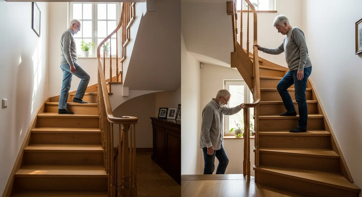 Comparaison escalier confortable 17cm vs escalier raide 22cm