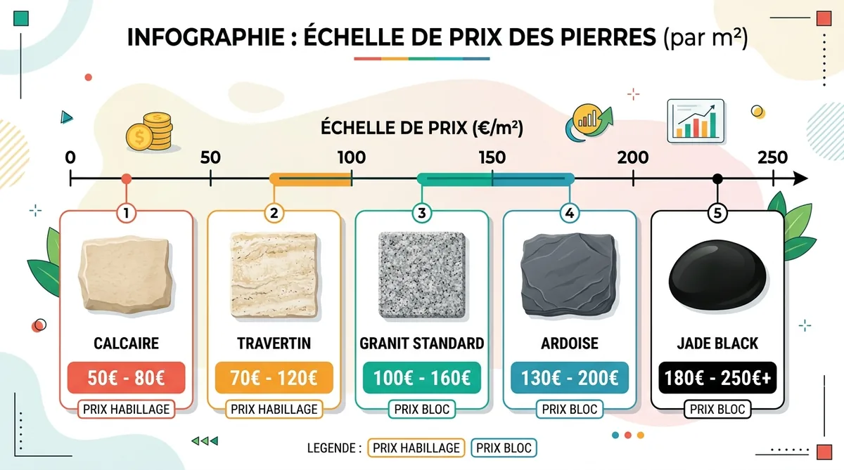 Echelle de prix des marches d'escalier en pierre naturelle 2026