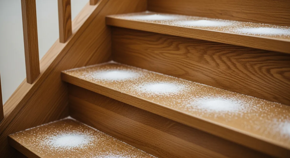 Infographie finitions bois escalier et compatibilité bicarbonate de soude