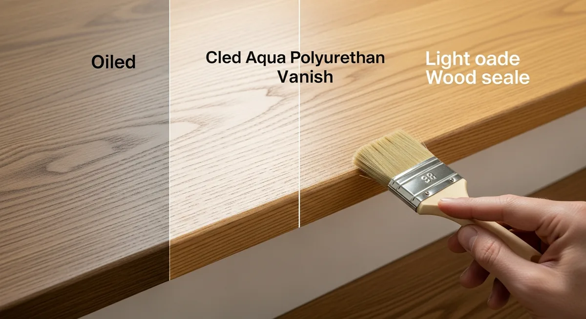 Comparaison rendu huile vernis vitrificateur chêne clair sur marche escalier